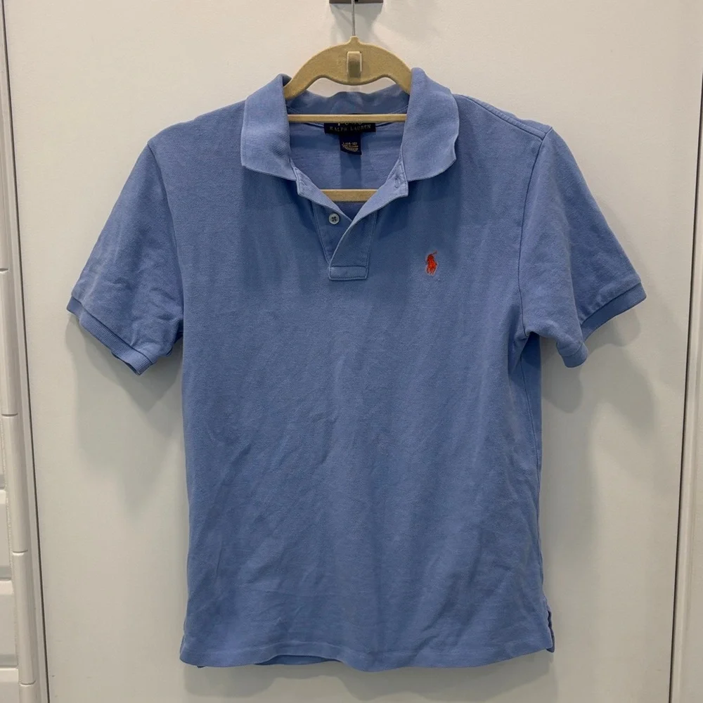 Ralph Lauren Kid’s Polo Shirt in Periwinkle Blue with Red Pony Size‎ L (14-16)
